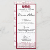 Amsterdamse grachtenpanden Hollands huwelijksdiner Menu (Voorkant / Achterkant)