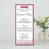 Amsterdamse grachtenpanden Hollands huwelijksdiner Menu (Staand voorkant)