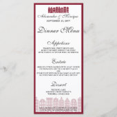 Amsterdamse grachtenpanden Hollands huwelijksdiner Menu (Voorkant)