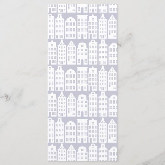 Amsterdamse grachtenpanden Hollands huwelijksdiner Menu (Achterkant)