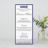 Amsterdamse grachtenpanden Hollands huwelijksdiner Menu (Staand voorkant)