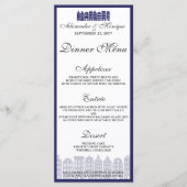 Amsterdamse grachtenpanden Hollands huwelijksdiner Menu (Voorkant)