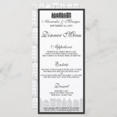 Amsterdamse grachtenpanden Hollands huwelijksdiner Menu (Voorkant / Achterkant)