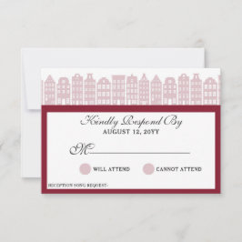 Amsterdamse grachtenpanden Hollandse bruiloft Mars RSVP Kaartje