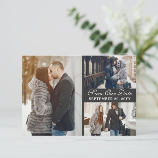 Amsterdamse grachtenpanden Nederlands Save the Dat Kaart (Staand voorkant)