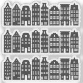 Amsterdamse grachtenpanden Rijtjeshuizen Dutch Gra Sticker (Voorkant)