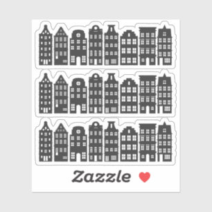 Amsterdamse grachtenpanden Rijtjeshuizen Dutch Gra Sticker