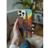 Amsterdamse grachtenpanden van Gogh stijl Case-Mate iPhone Case