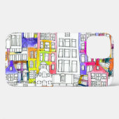 Amsterdamse Huizen: Waterverf Naadloos Patroon Case-Mate iPhone Case (Achterkant (horizontaal))