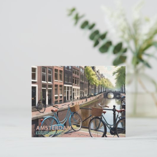  Amsterdamse Keizersgracht Fiets Briefkaart (Staand voorkant)