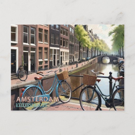  Amsterdamse Keizersgracht Fiets Briefkaart (Voorkant)