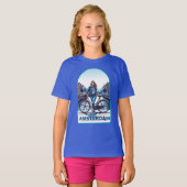 Amsterdamse meid met fiets op brug t-shirt (Voorkant volledig)