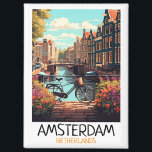 Amsterdamse Nederlandsche schilderkunst Magneet<br><div class="desc">Kleurrijke Amsterdam Nederland schilderij op een magneet die de beroemde grachten van de Nederlandse hoofdstad Amsterdam, Holland en de unieke bouwstructuur toont. Dit product is een geweldig reissouvenir en cadeau-idee voor elke toerist en bezoeker van de Europese reisbestemming. Maak het je eigen en koop het nu.</div>