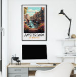 Amsterdamse Nederlandsche schilderkunst Poster<br><div class="desc">Kleurrijke Amsterdamse schilderkunst op een Poster dat de bekende grachten van de Nederlandse hoofdstad Amsterdam, Nederland en de bijzondere bouwstructuur toont. Dit product is een geweldig reissouvenir en cadeau-idee voor elke toerist en bezoeker van de Europese reisbestemming. Maak het je eigen en koop het nu.</div>