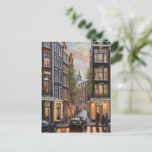 Amsterdamse olieverfschilderij briefkaart (Staand voorkant)