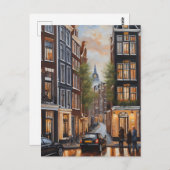 Amsterdamse olieverfschilderij briefkaart (Voorkant / Achterkant)