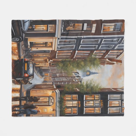 Amsterdamse olieverfschilderij fleece deken (Voorkant (Horizontaal))