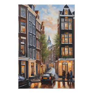 Amsterdamse olieverfschilderij foto afdruk