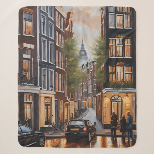 Amsterdamse olieverfschilderij sherpa deken (Voorkant)