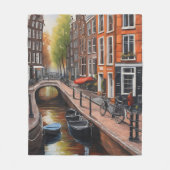 Amsterdamse olieverfschilderkunst fleece deken (Voorkant)