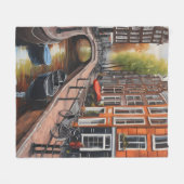 Amsterdamse olieverfschilderkunst fleece deken (Voorkant (Horizontaal))