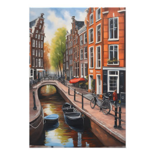 Amsterdamse olieverfschilderkunst foto afdruk