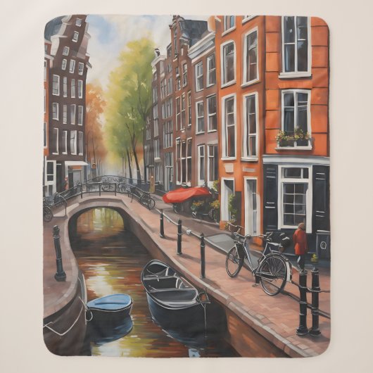 Amsterdamse olieverfschilderkunst sherpa deken (Voorkant)