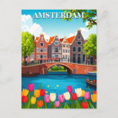  Amsterdamse reizen met tulpen Briefkaart (Voorkant)