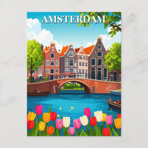  Amsterdamse reizen met tulpen Briefkaart