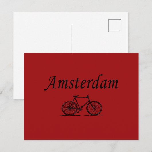 Amsterdamse retro fiets briefkaart (Voorkant / Achterkant)