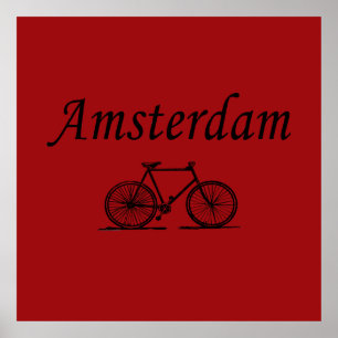 Amsterdamse retro fiets poster