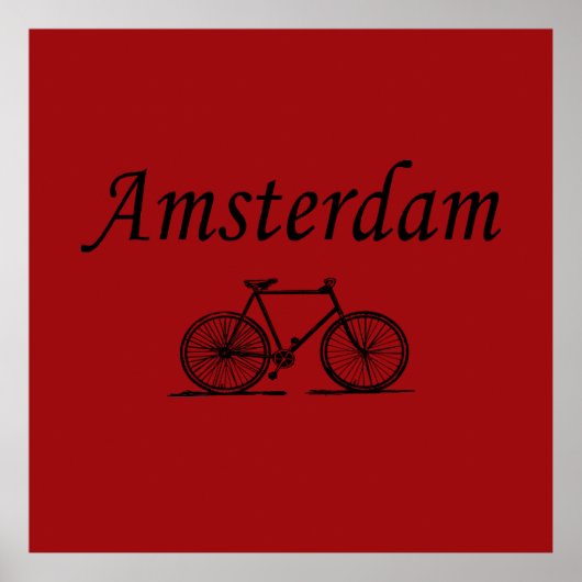 Amsterdamse retro fiets poster (Voorkant)