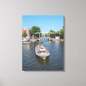 Amsterdamse sightseeing boot uitzicht canvas print (Voorkant)