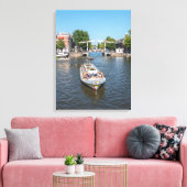 Amsterdamse sightseeing boot uitzicht canvas print (Insitu (Woonkamer))