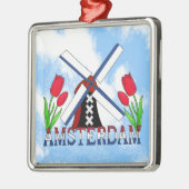 Amsterdamse tulpen en windmolen Nederlands Ornamen Metalen Ornament (Links)