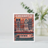 Amsterdamse Vintage Beroemde Reisplaats Briefkaart (Staand voorkant)