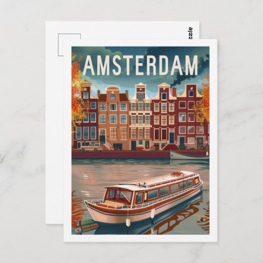 Amsterdamse Vintage Beroemde Reisplaats Briefkaart (Voorkant / Achterkant)