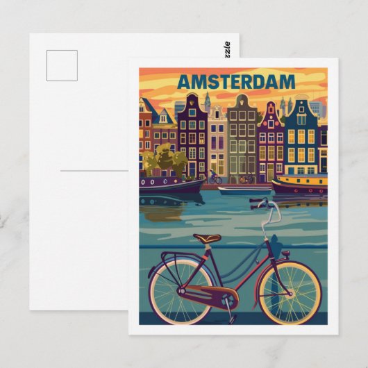 Amsterdamse Vintage Beroemde Reisplaats Briefkaart (Voorkant / Achterkant)