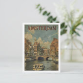 Amsterdamse Vintage Beroemde Reisplaats Briefkaart (Staand voorkant)