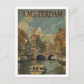 Amsterdamse Vintage Beroemde Reisplaats Briefkaart (Voorkant)