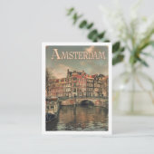 Amsterdamse Vintage Beroemde Reisplaats Briefkaart (Staand voorkant)