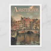 Amsterdamse Vintage Beroemde Reisplaats Briefkaart (Voorkant)