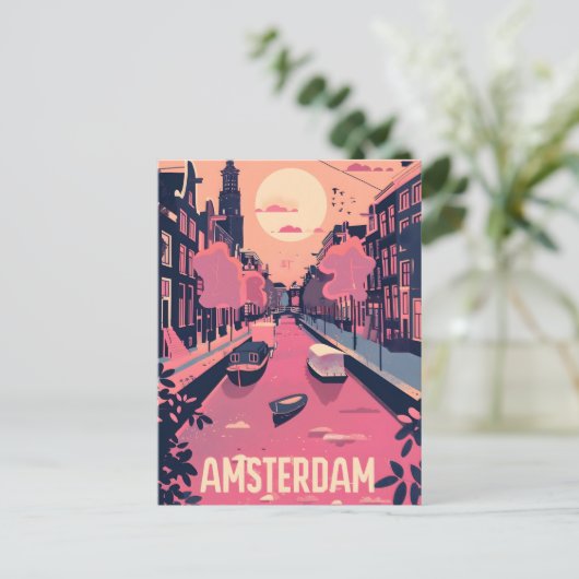 Amsterdamse Vintage Briefkaart (Staand voorkant)