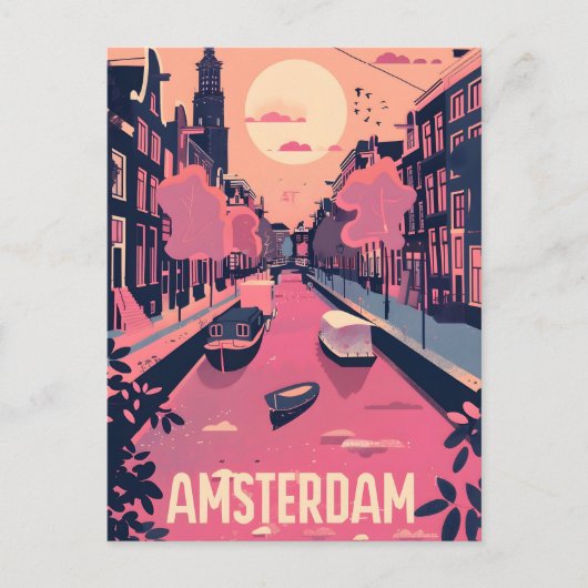 Amsterdamse Vintage Briefkaart (Voorkant)