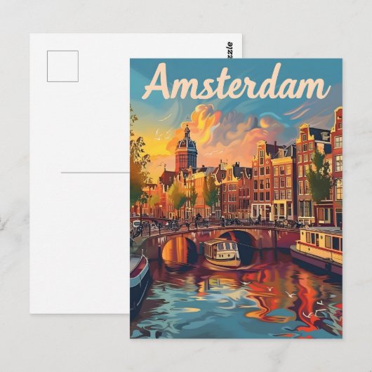 Amsterdamse vintage briefkaart (Voorkant / Achterkant)