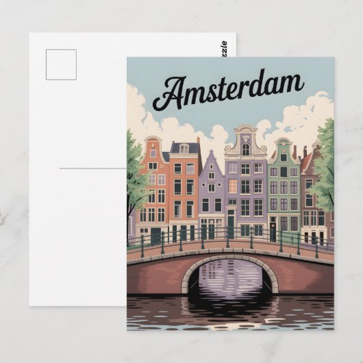 Amsterdamse vintage briefkaart (Voorkant / Achterkant)
