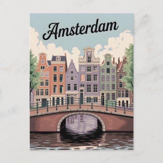 Amsterdamse vintage briefkaart (Voorkant)