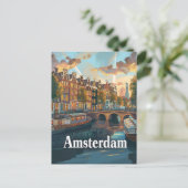 Amsterdamse vintage briefkaart (Staand voorkant)