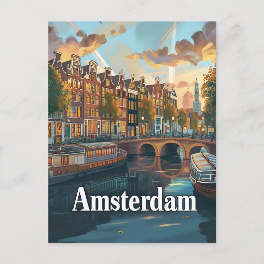 Amsterdamse vintage briefkaart (Voorkant)