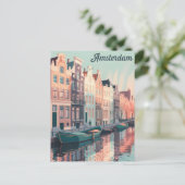 Amsterdamse vintage briefkaart (Staand voorkant)